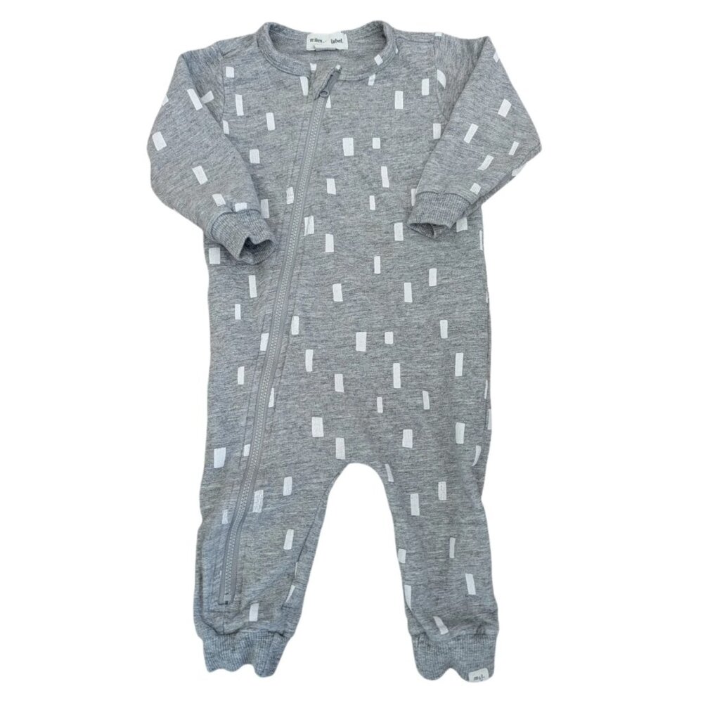 Miles the Label Grey Playsuit with White Print 9m